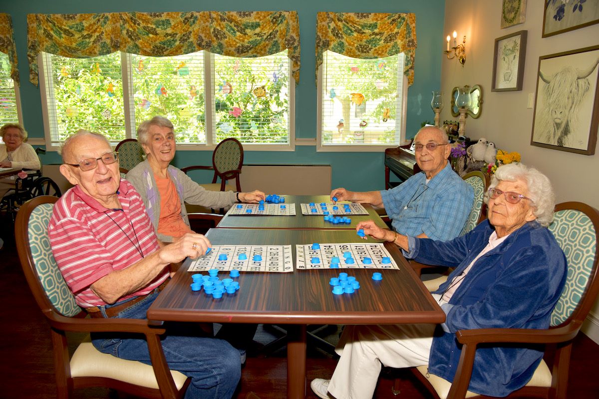 Group of people playing Bingo